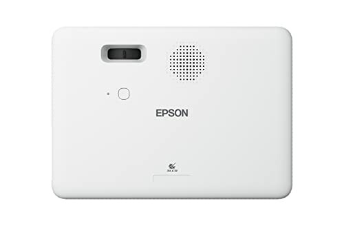 Back view of an Epson projector with speaker and ports.