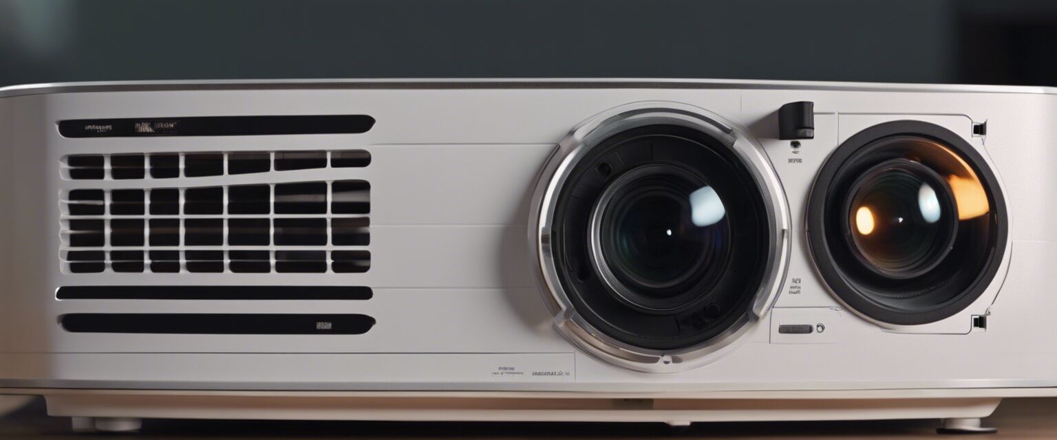 Portable projector close-up