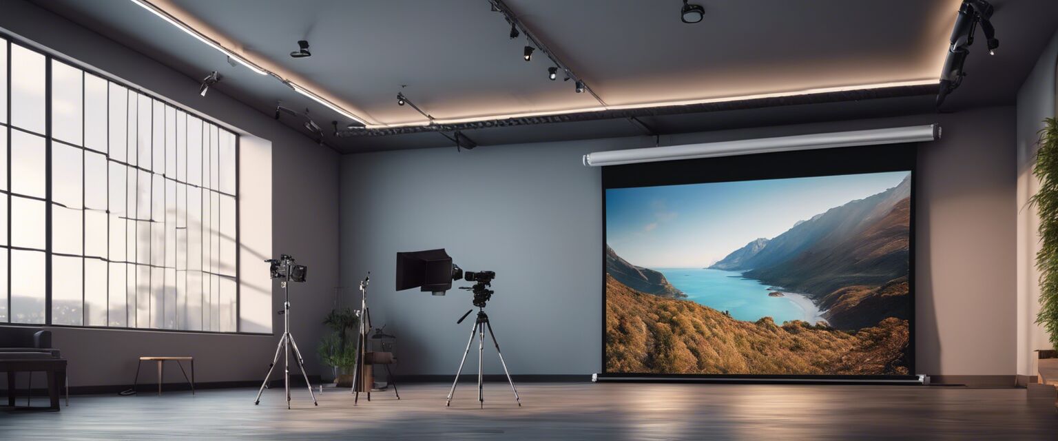 Image displaying various types of projector screens