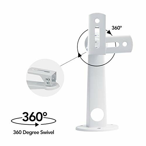 White wall mount bracket with 360-degree swivel feature
